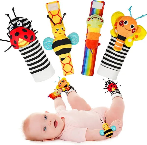 سعر ومواصفات Infinno Baby Wrist Rattle Socks & Foot Finder Set, Perfect for 0-12 Months, Garden Bug Series (B0B21ZM7LJ) على Amazon EG