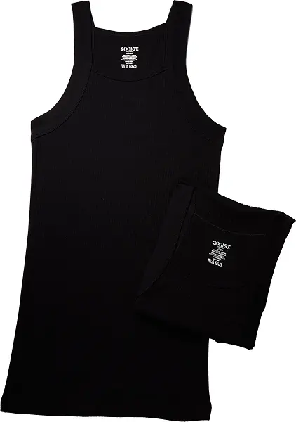 سعر ومواصفات 2(X)IST 2(X) IST mens Essential Cotton Square Cut Tank 2-pack Base Layer Top (pack of 2) (B079333GYS) على Amazon EG