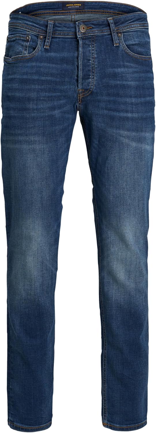 سعر ومواصفات JACK & JONES Glenn Men's Slim Fit Jeans Skinny Tapered JJI Glenn Original AM, Blue (Denim Blue), 36W x 30L (B08GFPNQDK) على Amazon EG