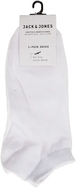 سعر ومواصفات JACK & JONES Men's 12066296 Short Socks Color: White, Size: One Size, White, One Size (B00VLMD8M8) على Amazon EG