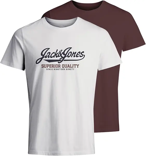 سعر ومواصفات JACK & JONES Men's 2-Pack Bluhudson Crew-Neck Short-Sleeves T-Shirt, M - Cloud Dancer (B0CVQN5LXN) على Amazon EG