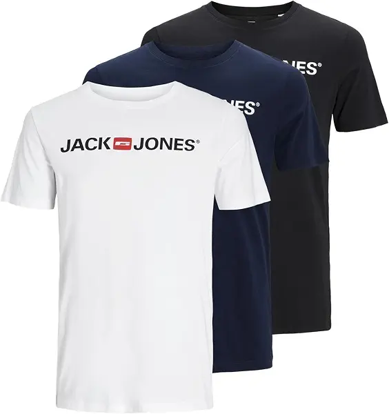 سعر ومواصفات JACK & JONES Men's 3-Pack Corp Logo Crew-Neck Short-Sleeves T-Shirt (pack of 3) (B08QW998X4) على Amazon EG