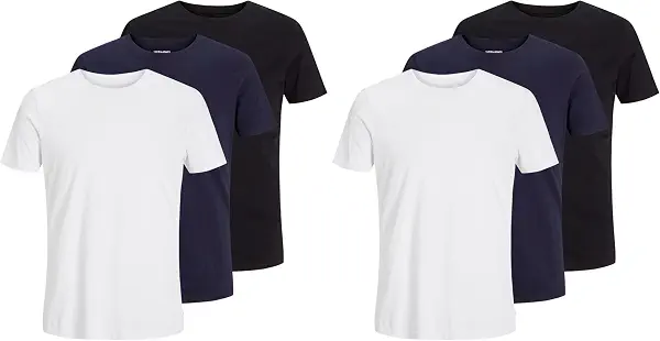 سعر ومواصفات JACK & JONES Men's 6-Pack Organic Basic O-Neck Short-Sleeves T-Shirt, M - Black (B0FHP6RPM7) على Amazon EG