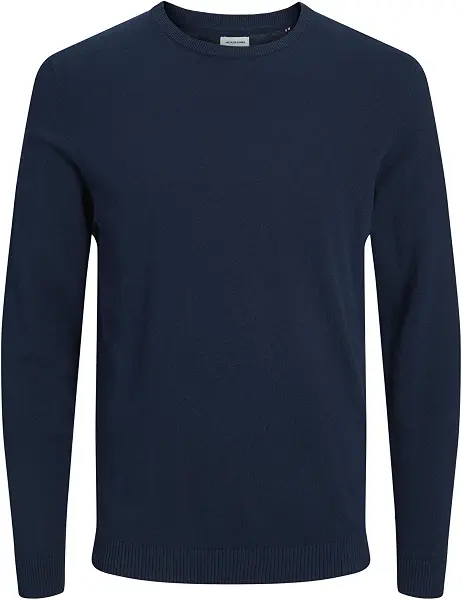 سعر ومواصفات JACK & JONES Men's Basic Crew-Neck Knitted Pullover - Navy Blazer (B07C29G74F) على Amazon EG