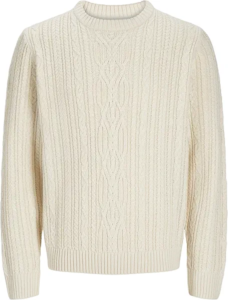سعر ومواصفات JACK & JONES Men's Bludiogo Cable Knitted Classic (pack of 1) - Birch (B0CQLM512R) على Amazon EG