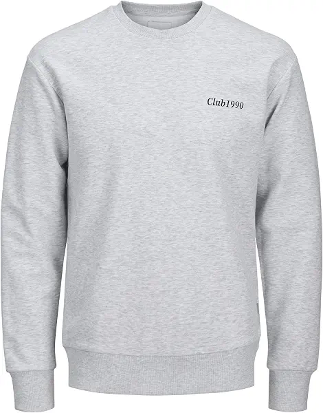 سعر ومواصفات JACK & JONES Men's Bradley Graphic Crew-Neck Sweatshirt (pack of 1) - White Melange (B0D1BS51JJ) على Amazon EG