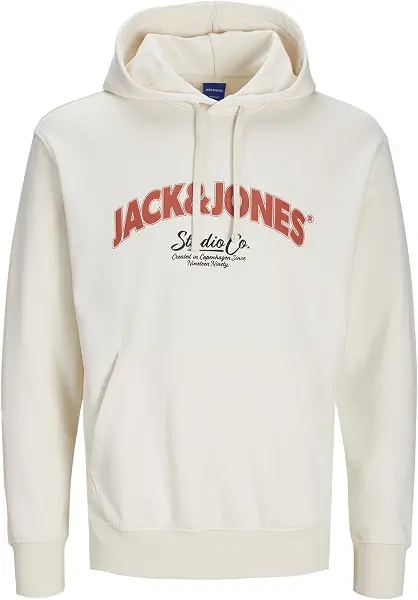 سعر ومواصفات JACK & JONES Men's Bronx Arch Big Hooded hoody (pack of 1) - Antique White (B0CQKGTZY3) على Amazon EG