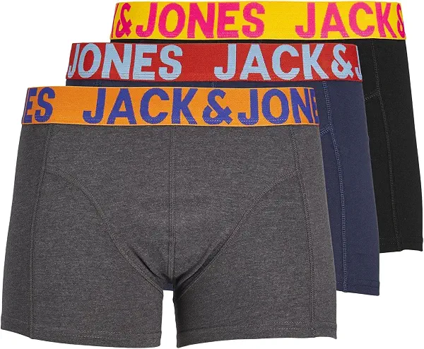 سعر ومواصفات JACK & JONES Men's JACCRAZY SOLID TRUNKS 3 PACK NOOS Trunks Underwear (pack of 3) (B07H7QM9TJ) على Amazon EG