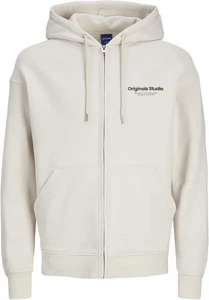سعر ومواصفات JACK & JONES Men's Plus Size Vester-Bro Zip Hooded Sweatshirt Jacket (pack of 1) - Moonbeam (B0CQM684S6) على Amazon EG