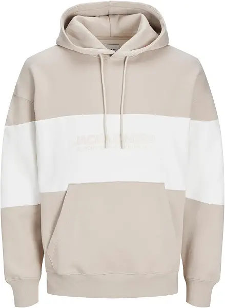 سعر ومواصفات JACK & JONES Men's Plus Sized Elegacy Blocking Hooded Sweatshirt - Moonbeam (B0CL6YRDNT) على Amazon EG