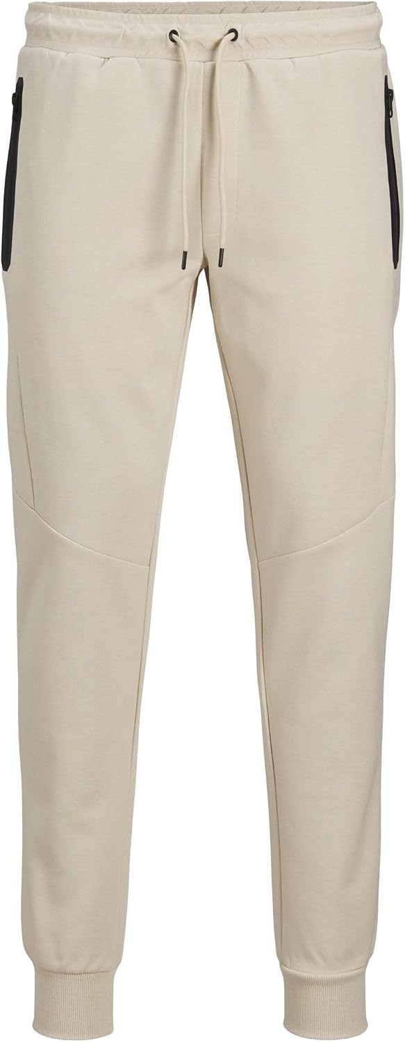 سعر ومواصفات JACK & JONES Men's Twill Fusion Track Pants (pack of 1) - Moonbeam (B0CR187C56) على Amazon EG