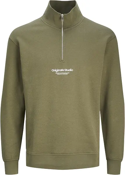 سعر ومواصفات JACK & JONES Men's Vester-Bro Quarter Zip Sweatshirt (pack of 1) - Kalamata (B0CXQ76ZBD) على Amazon EG