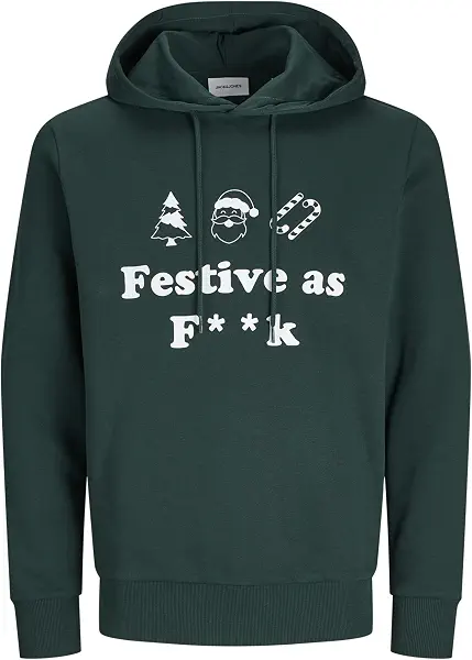 سعر ومواصفات JACK & JONES Men's Xmas One Color Funny Hooded hoody (pack of 1) (B0CQYHP927) على Amazon EG