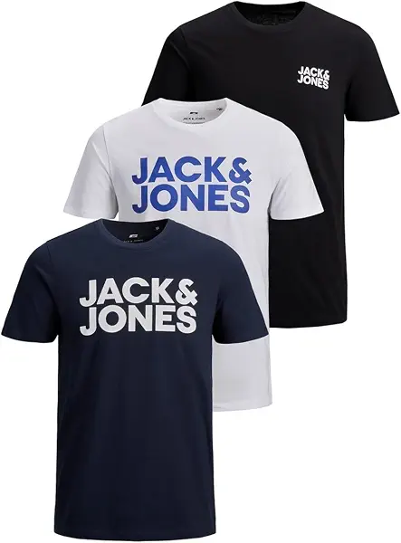سعر ومواصفات JACK & JONES Mens 3-Pack Corp Logo T-Shirt (pack of 3) (B08QW6PCPK) على Amazon EG