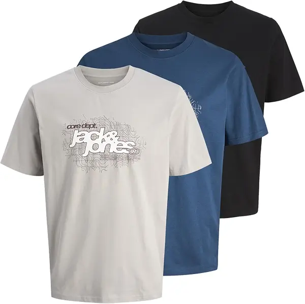 سعر ومواصفات JACK & JONES Mens JCOGRID BRANDING TEE SS CREW NECK 3PK MP T-Shirts & Tops (B0DW4HMPGB) على Amazon EG