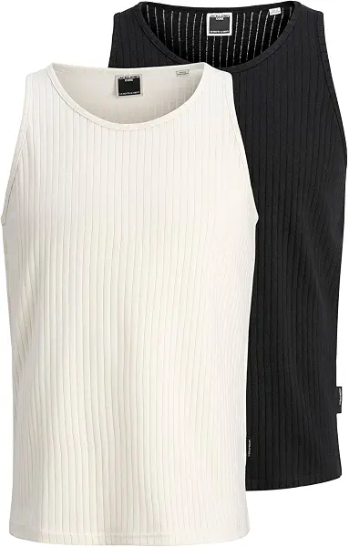 سعر ومواصفات JACK & JONES Mens JCOINFINITY RIB TANK TOP 2PK MP Tank-Top (B0DKFQD6WY) على Amazon EG