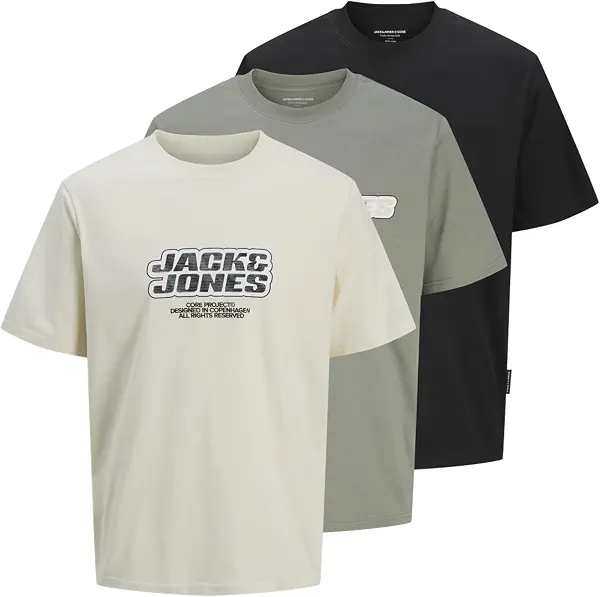 سعر ومواصفات JACK & JONES Mens JCOLIDO AOP FRONT PRINT TEE SS 3PK MP Classic (pack of 1) (B0DKFQ5CGP) على Amazon EG