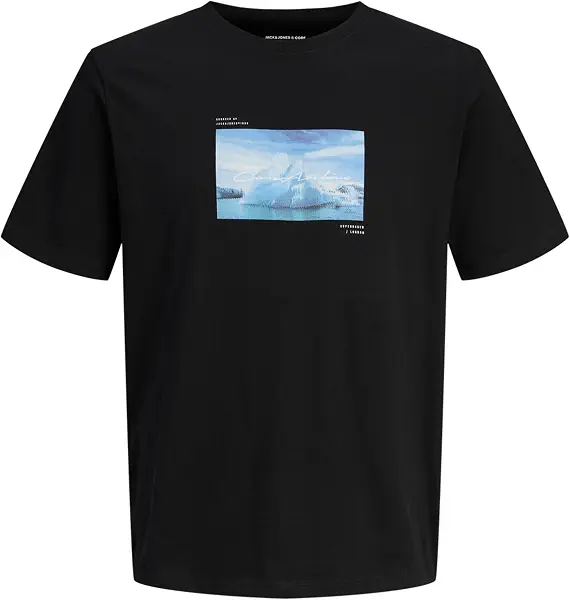سعر ومواصفات JACK & JONES Mens JCOPOINT PHOTOPRINT TEE SS CREW NECK FST T-Shirts & Tops - Black (B0DZDBTT5T) على Amazon EG