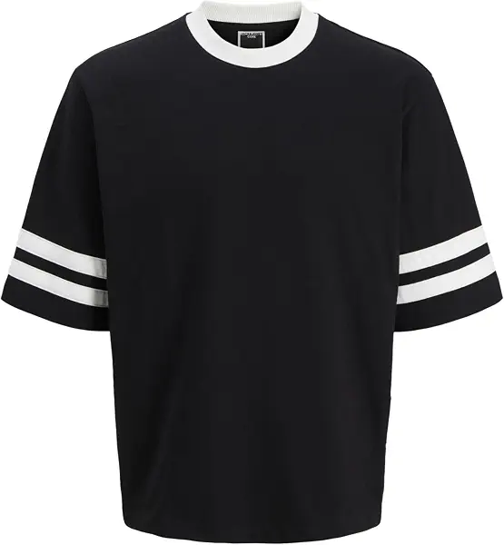 سعر ومواصفات JACK & JONES Mens JCORETREAT CONTRAST STRIPE SS CREW NECK Classic (pack of 1) - Black (B0DFMMS2FZ) على Amazon EG
