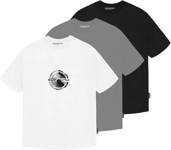 سعر ومواصفات JACK & JONES Mens JCOSAGO TEE SS CREW NECK 3PK MP T-Shirt (B0DKFWJ4FF) على Amazon EG