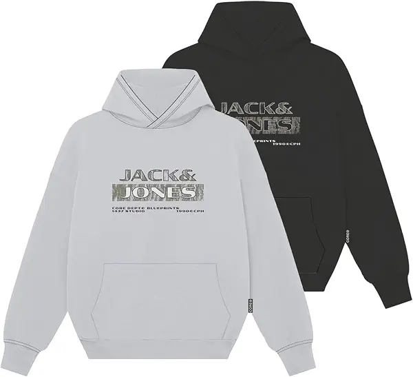 سعر ومواصفات JACK & JONES mens JCOSTANCE BRANDING SWEAT HOOD 2PK MP Sweater (B0DW4DZD5H) على Amazon EG