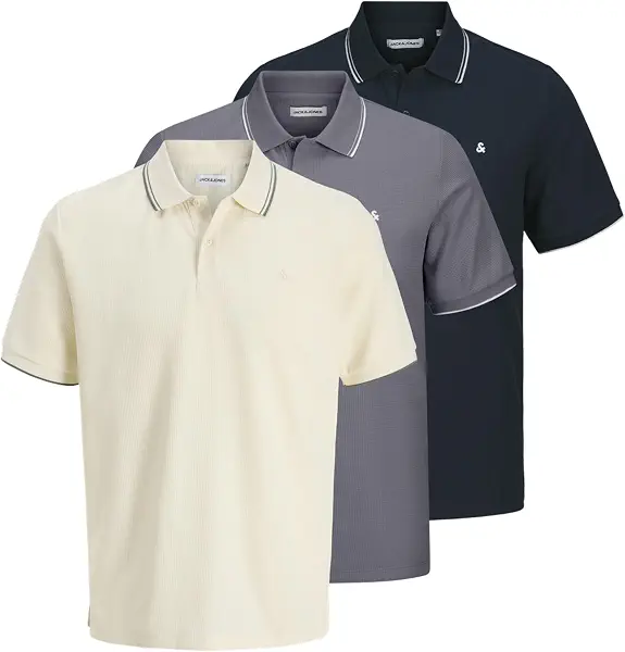 سعر ومواصفات JACK & JONES Mens JJEAUSTIN POLO SS 3PK MP Classic (pack of 1) - Sky Captain (B0DW4FHD72) على Amazon EG