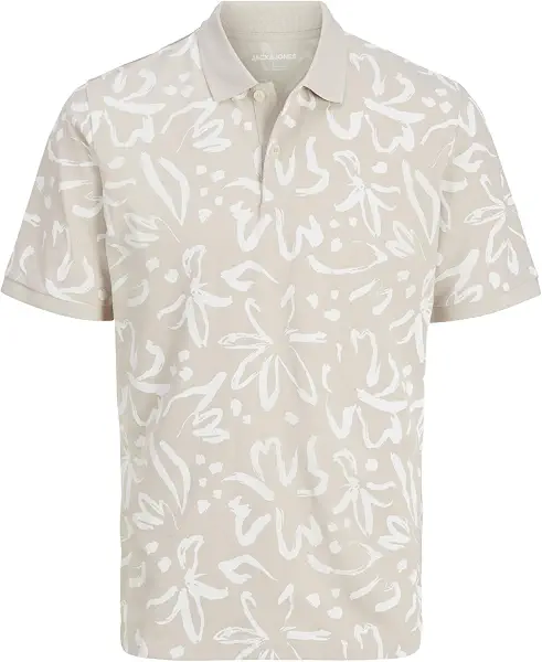 سعر ومواصفات JACK & JONES Mens JJJEFF MONOCHROME AOP POLO SS Modern (pack of 1) (B0D426VZHR) على Amazon EG