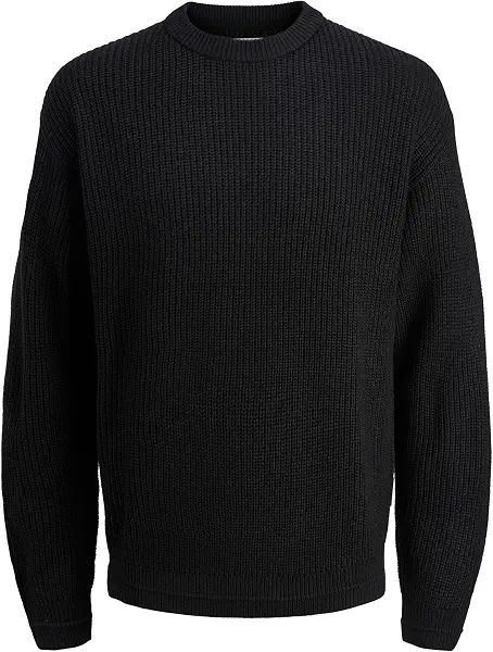 سعر ومواصفات JACK & JONES mens JJKAITO KNIT CREW NECK BF Hooded Sweatshirt - Black (B0DN4SS33W) على Amazon EG