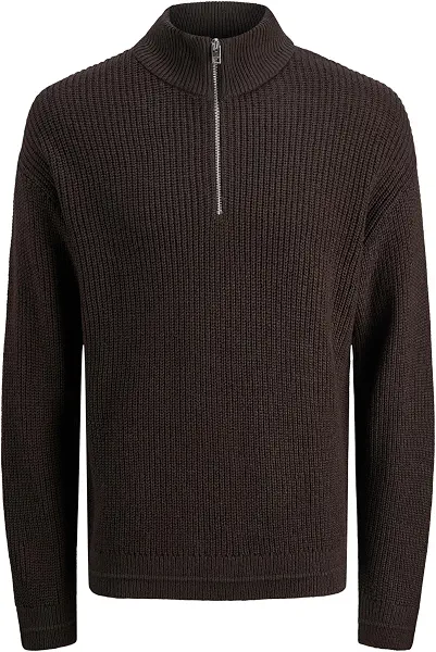 سعر ومواصفات JACK & JONES mens JJKAITO KNIT HALF ZIP BF Hooded Sweatshirt - Delicioso (B0DN23PL86) على Amazon EG