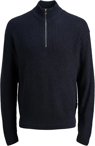 سعر ومواصفات JACK & JONES mens JJKAITO KNIT HALF ZIP BF Hooded Sweatshirt (pack of 1) - Sky Captain (B0DN26BDTS) على Amazon EG