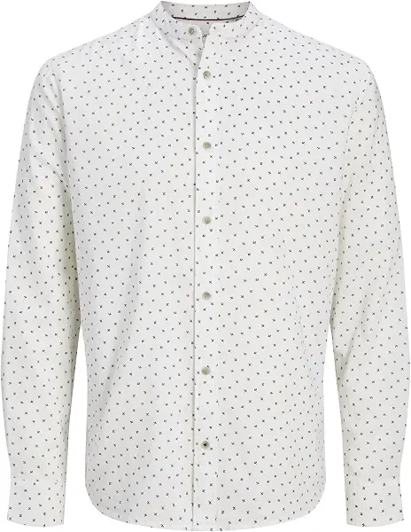 سعر ومواصفات JACK & JONES Mens JJPIERRE SLUB AOP BAND SHIRT LS Modern - Bright White (B0D43Y8P8K) على Amazon EG