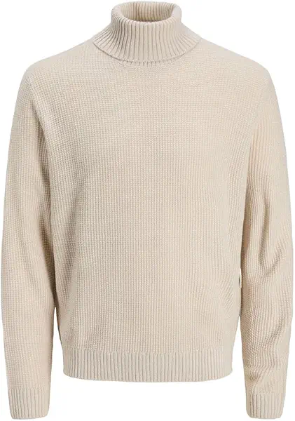 سعر ومواصفات JACK & JONES mens JJROY KNIT ROLL NECK AW25 Hooded Sweatshirt - Moonbeam (B0F1LQ8XJ7) على Amazon EG