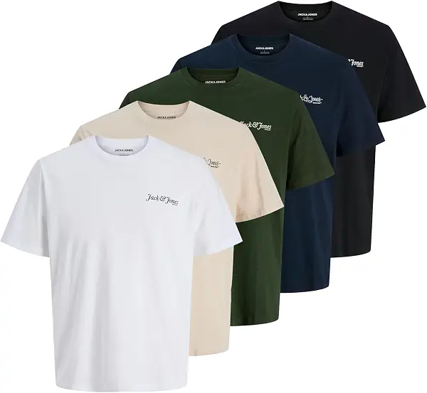 سعر ومواصفات JACK & JONES Mens JJYUKI FRONT TEE SS CREW NECK 5PK MP Modern (B0F1LPYK2K) على Amazon EG