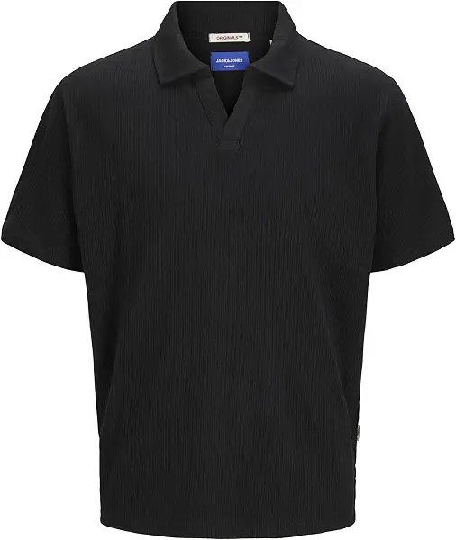 سعر ومواصفات JACK & JONES Mens JORACAPULCO TEXTURE POLO SS Classic (pack of 1) - Black (B0DFMMKPKT) على Amazon EG