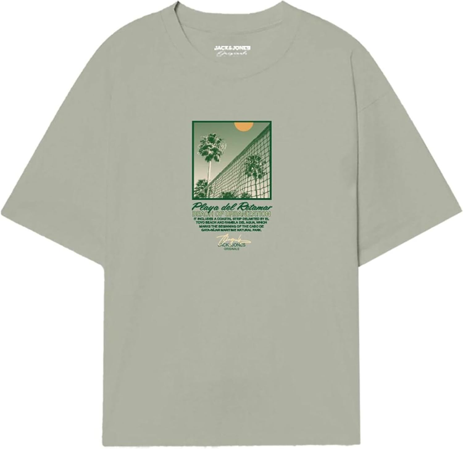 سعر ومواصفات JACK & JONES Mens JORALMERIA PALMS TEE SS CREW NECK FST Classic (pack of 1) - Celadon Tint (B0DFMDQG82) على Amazon EG
