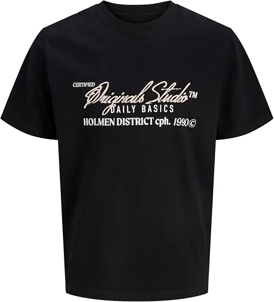 سعر ومواصفات JACK & JONES Mens JORBEDFORD TYPO TEE SS CN T-Shirts & Tops - Black (B0DZD93367) على Amazon EG