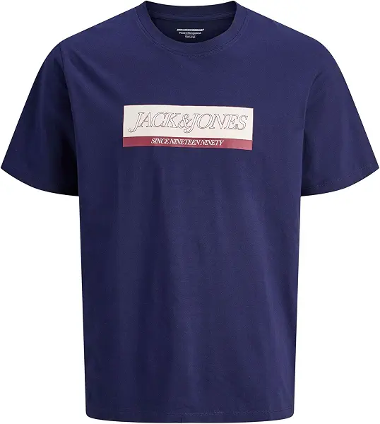 سعر ومواصفات JACK & JONES Mens JORINWOOD BLOCK BRANDING TEE SS CN Classic (pack of 1) - Ocean Cavern (B0DQLM2MCB) على Amazon EG
