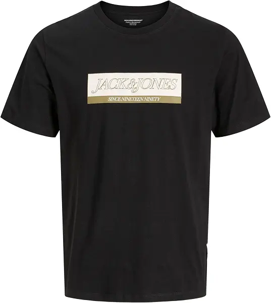سعر ومواصفات JACK & JONES Mens JORINWOOD BLOCK BRANDING TEE SS CN Classic (pack of 1) - Black (B0DQLMWCMJ) على Amazon EG