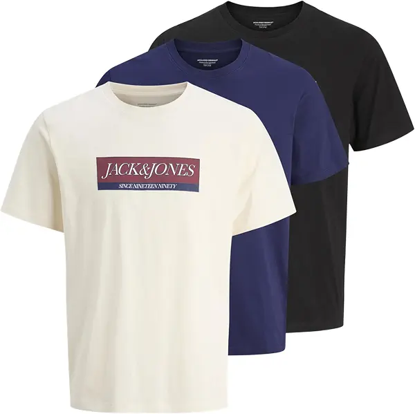 سعر ومواصفات JACK & JONES Mens JORINWOOD BLOCK BRANDING TEE SS CN3PK MP T-Shirts & Tops - Ocean Cavern (B0DW4HKJK7) على Amazon EG