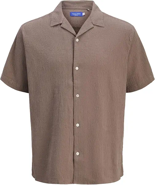 سعر ومواصفات JACK & JONES Mens JORLUKE CRINKLE RESORT SHIRT SS SN Modern (pack of 1) - Deep Taupe (B0D9YQWCK4) على Amazon EG
