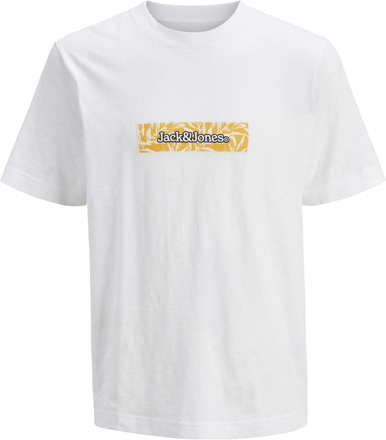 سعر ومواصفات JACK & JONES Mens JORSPLIT AOP BRANDING TEE SS CREW NECK Modern - Bright White (B0D98PZL2L) على Amazon EG