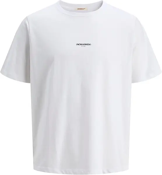 سعر ومواصفات JACK & JONES Mens JORTAVIRA POSTER TEE SS CREW NECK Classic (pack of 1) - Bright White (B0DFRLH1WQ) على Amazon EG