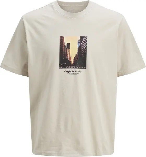 سعر ومواصفات JACK & JONES Mens JORVESTERBRO PICTURE TEE SS CREW NECK SN Classic (pack of 1) - Moonbeam (B0D976VRCK) على Amazon EG