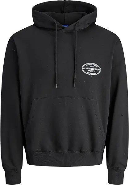 سعر ومواصفات JACK & JONES mens JORYORK GRAPHIC SWEAT HOOD Sweater (pack of 1) - Black (B0DQL3HM42) على Amazon EG