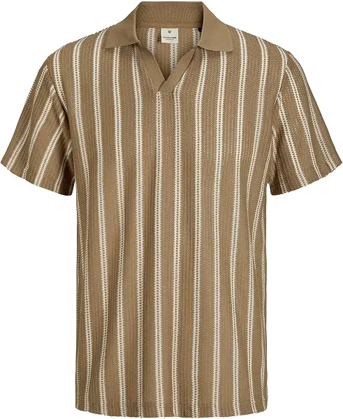سعر ومواصفات JACK & JONES Mens JPRBLUHARRY SS SPLIT NECK POLO PLS Classic (pack of 1) - Elmwood (B0DFMM19RT) على Amazon EG