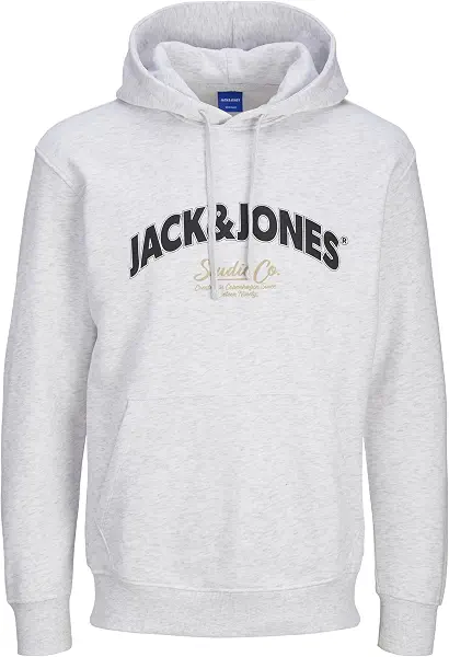 سعر ومواصفات JACK & JONES mens Plus Size Bronx Arch Big Hooded Hooded Sweatshirt (pack of 1) - Bright White (B0DD39LG8J) على Amazon EG