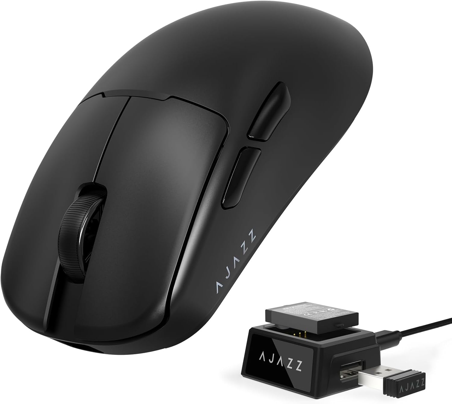 سعر ومواصفات A.JAZZ AJAZZ AJ159V2MC Wireless Gaming Mouse, Dual Battery,Replaceable Battery Design,Lightweight 54g,24000DPI,2.4G/USB-C/BT,PAW331 Optical Sensor for PC/Mac-Black (B0GYNWKYBX) على Amazon EG