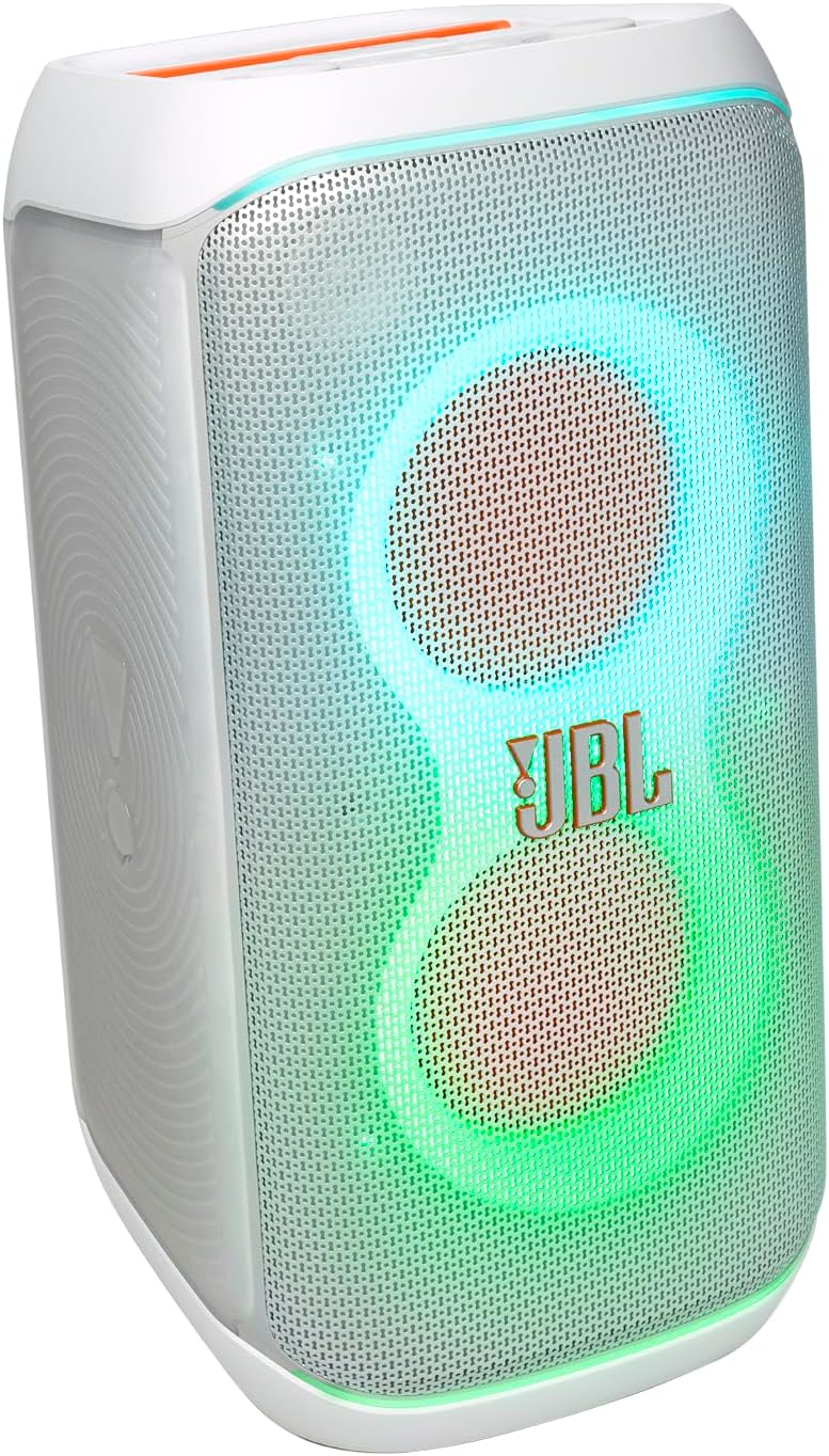 سعر ومواصفات JBL بارتي بوكس كلوب 120 - مكبر صوت محمول للحفلات مع مقبض قابل للطي، صوت احترافي قوي، عرض ضوئي مستقبلي، وقت تشغيل يصل الى 12 ساعة، مقاوم للرذاذ، مدخل ميكروفون مزدوج وجيتار (ابيض) (B0D9PM32NF) على Amazon EG