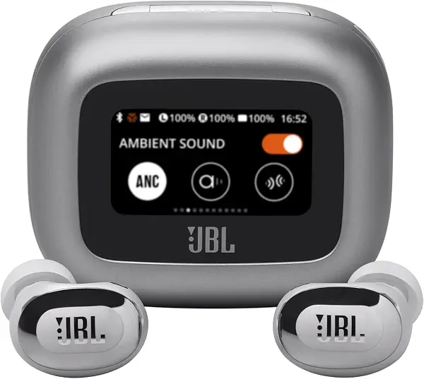 سعر ومواصفات JBL سماعات اذن لاسلكية لايف بادز 3 مع بلوتوث، عمر بطارية 40 ساعة، خاصية الغاء الضوضاء التكيفية الحقيقية وصوت مميز عالي الدقة، مقاومة للماء IP55، فضي (B0D44NPVFS) على Amazon EG