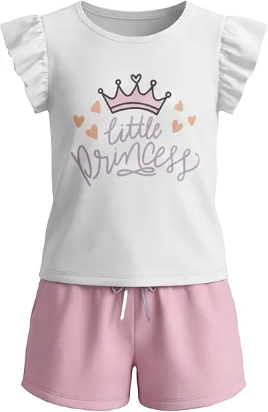 سعر ومواصفات JIL Girls RUFFLE CAP SLEEVE WITH SHORT PJ Pajama Set (pack of 1) (B0GS9Y72DW) على Amazon EG